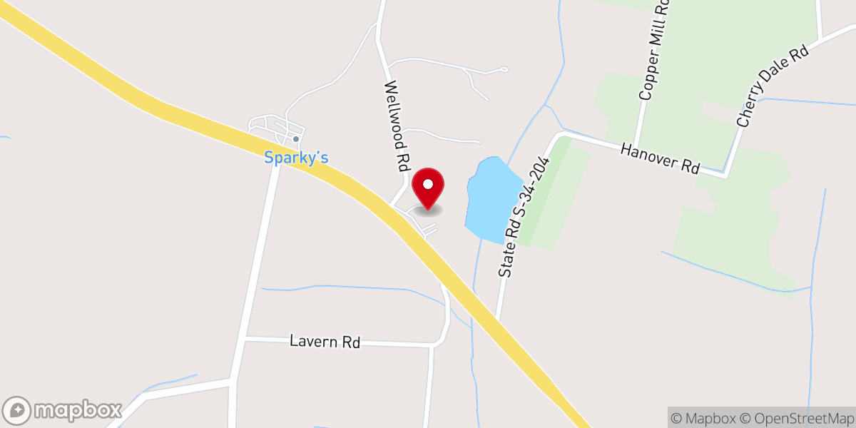 Map showing location of Reedy Creek Baptist Church