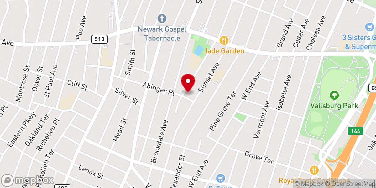 Map showing location of Love of Jesus Family Church of Newark