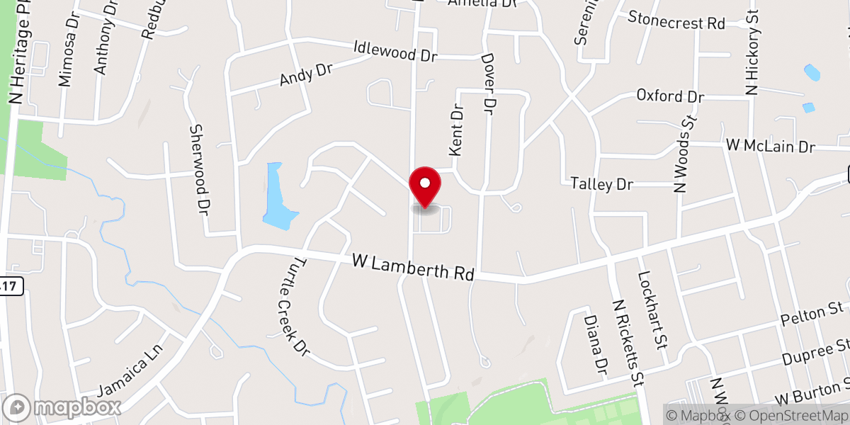 Map showing location of North Park Baptist Church