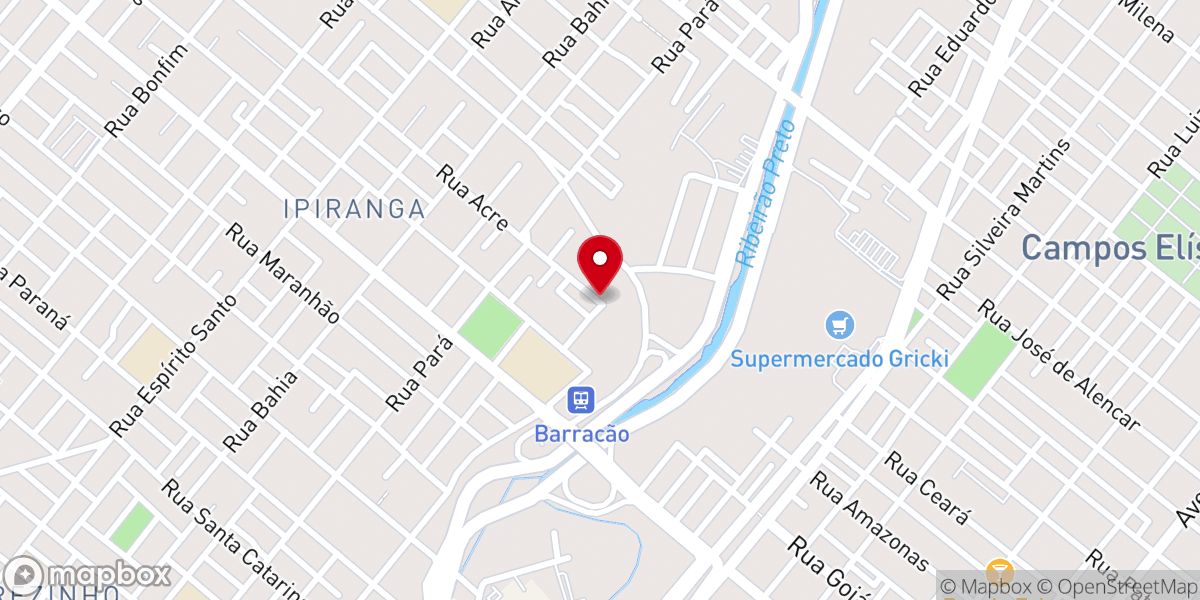 Map showing location of Igreja em Ribeirão Preto