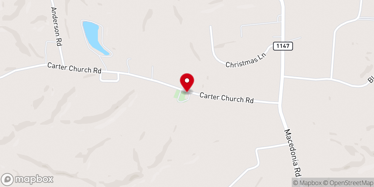 Map showing location of Carter Church
