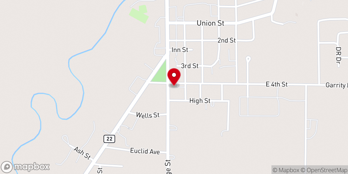 Map showing location of Sacred Heart Catholic Church