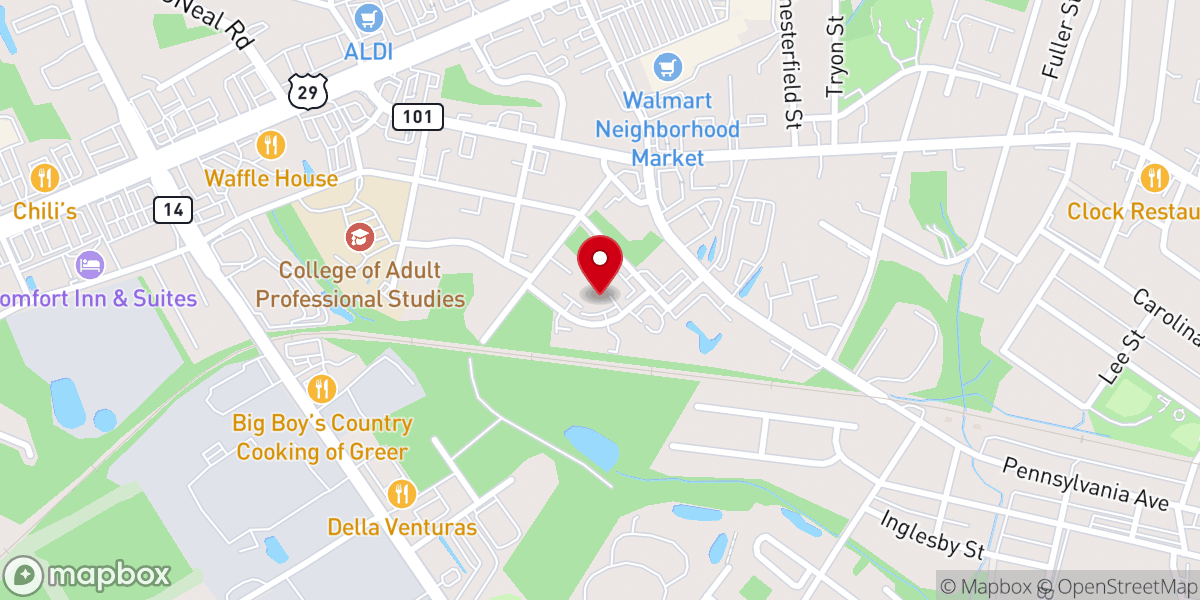 Map showing location of Greenville Chin Presbyterian Church