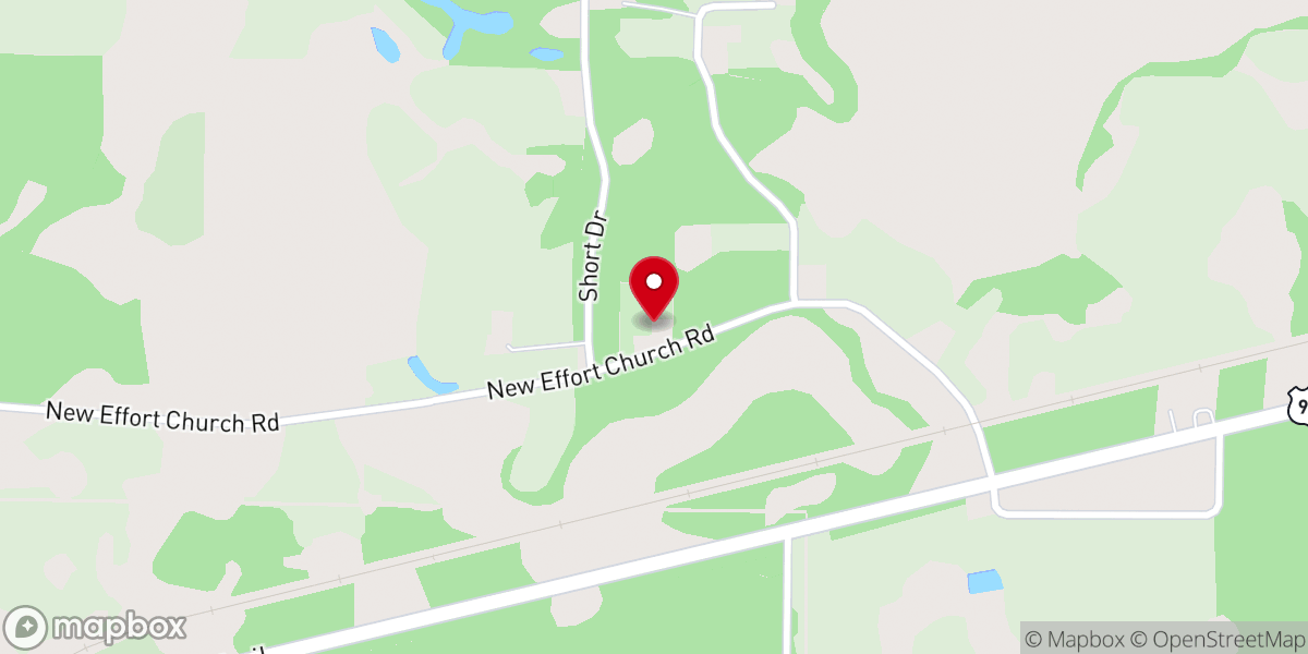 Map showing location of New Effort Church
