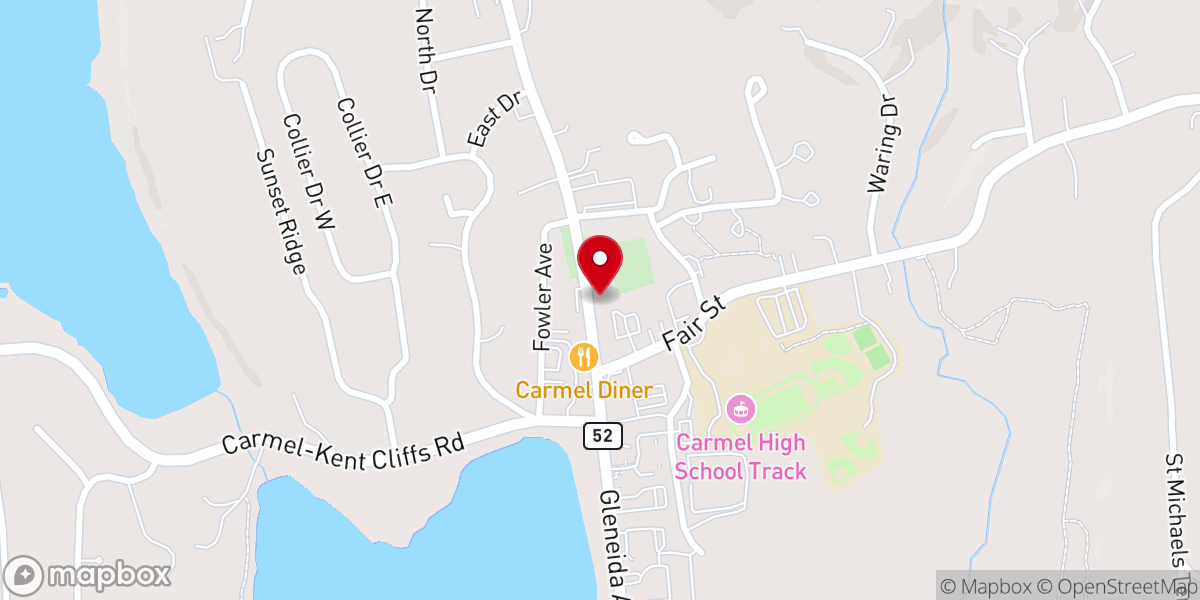 Map showing location of Mount Carmel Bible Church