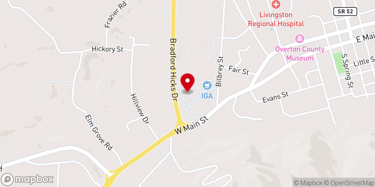 Map showing location of Livingston First Church
