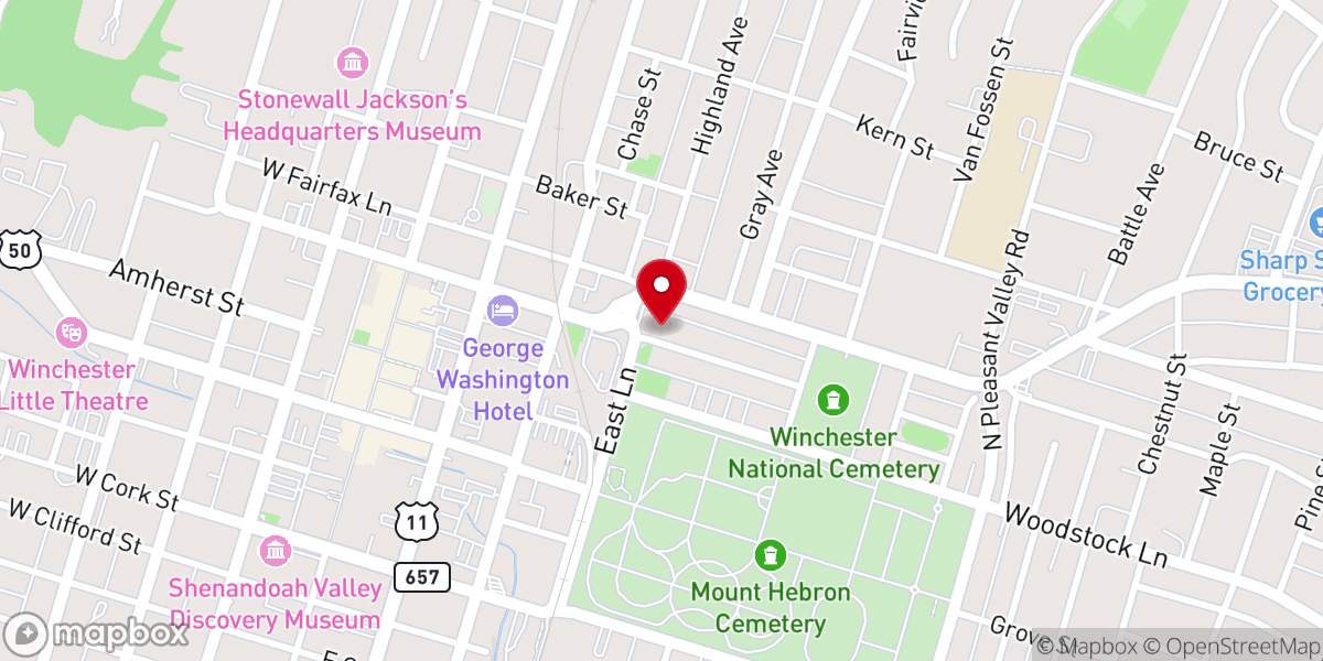Map showing location of Old Stone Church