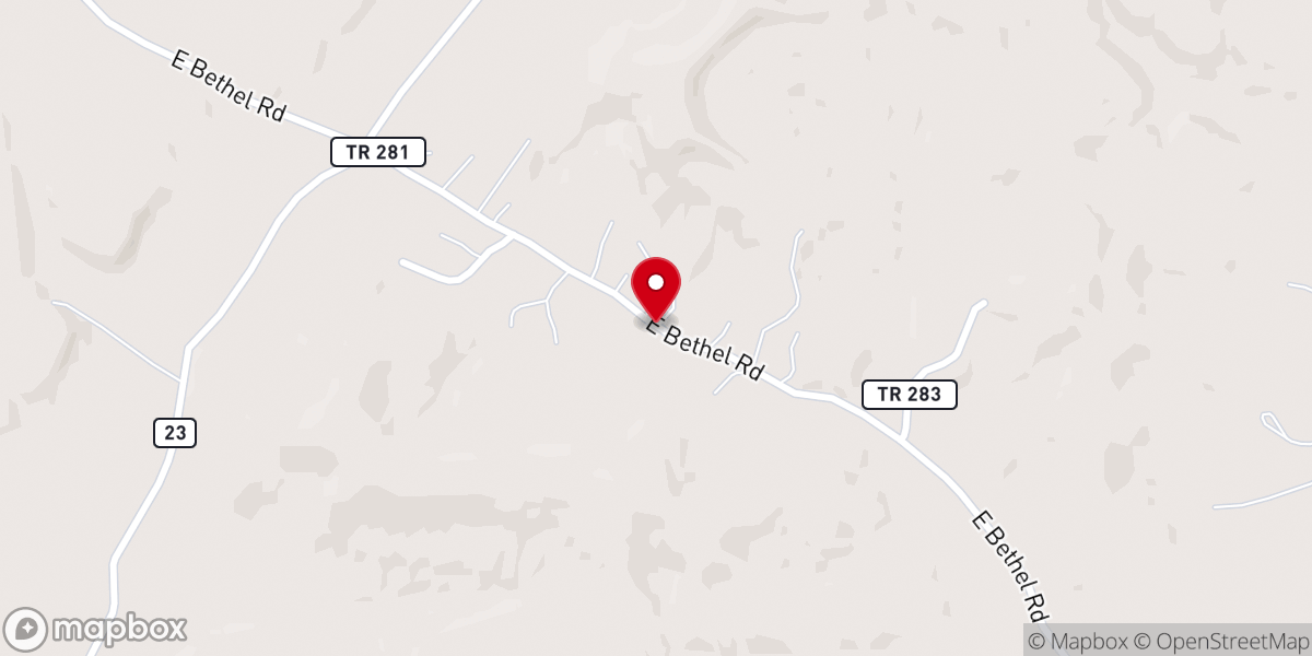 Map showing location of Bethel Church