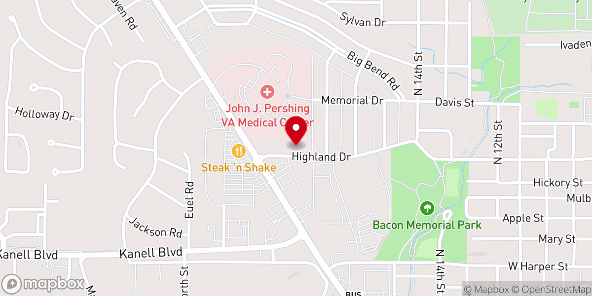 Map showing location of Highland Drive Church of Christ