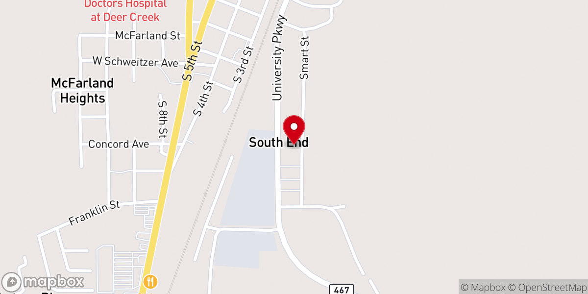 Map showing location of Southpark Baptist Church