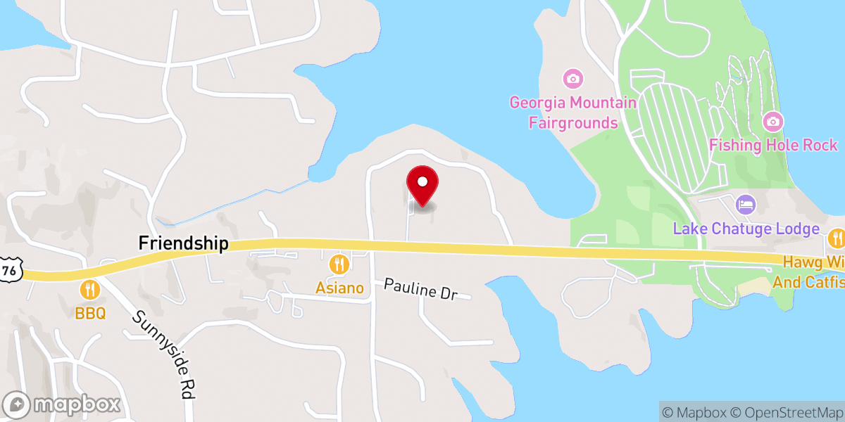 Map showing location of Hiawassee United Methodist Church