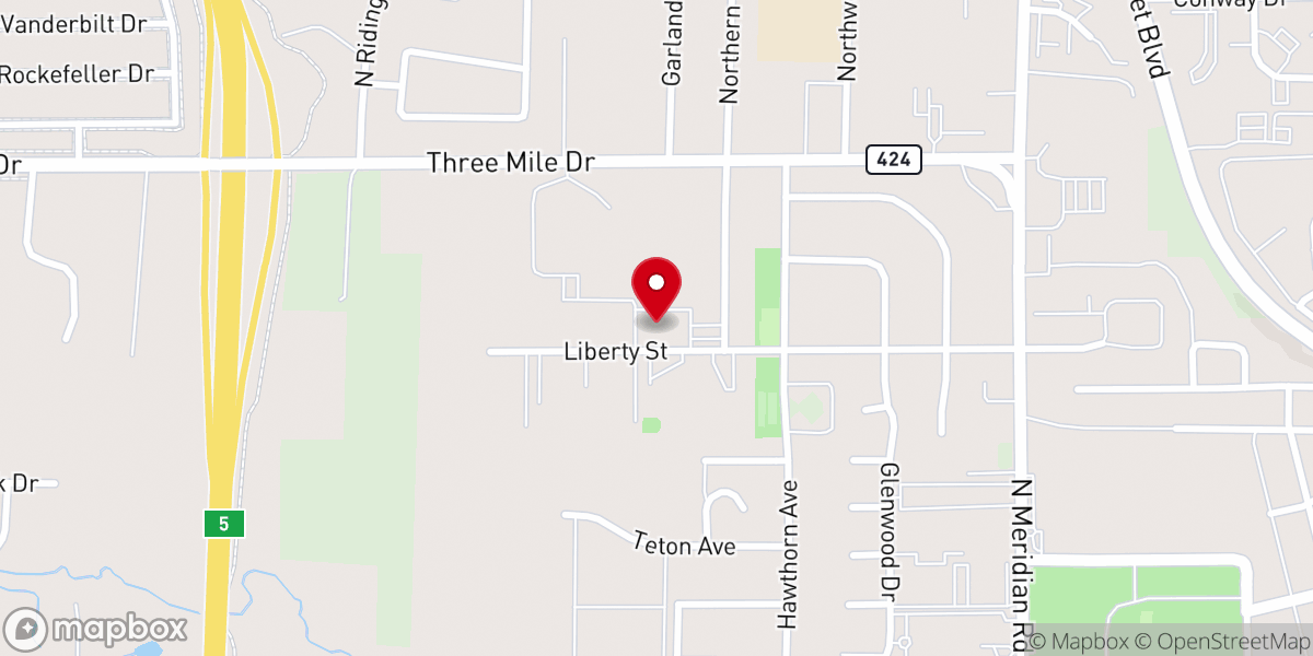 Map showing location of Faith Free Lutheran Church