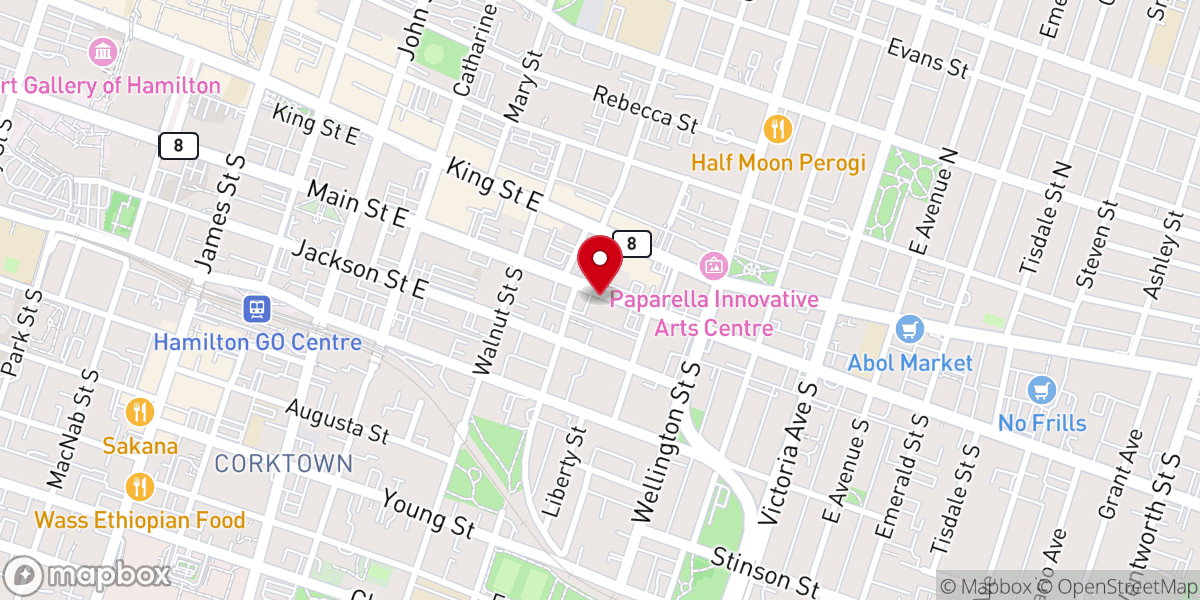 Map showing location of First-Pilgrim United Church