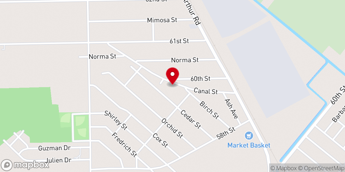 Map showing location of Calvary - Port Acres