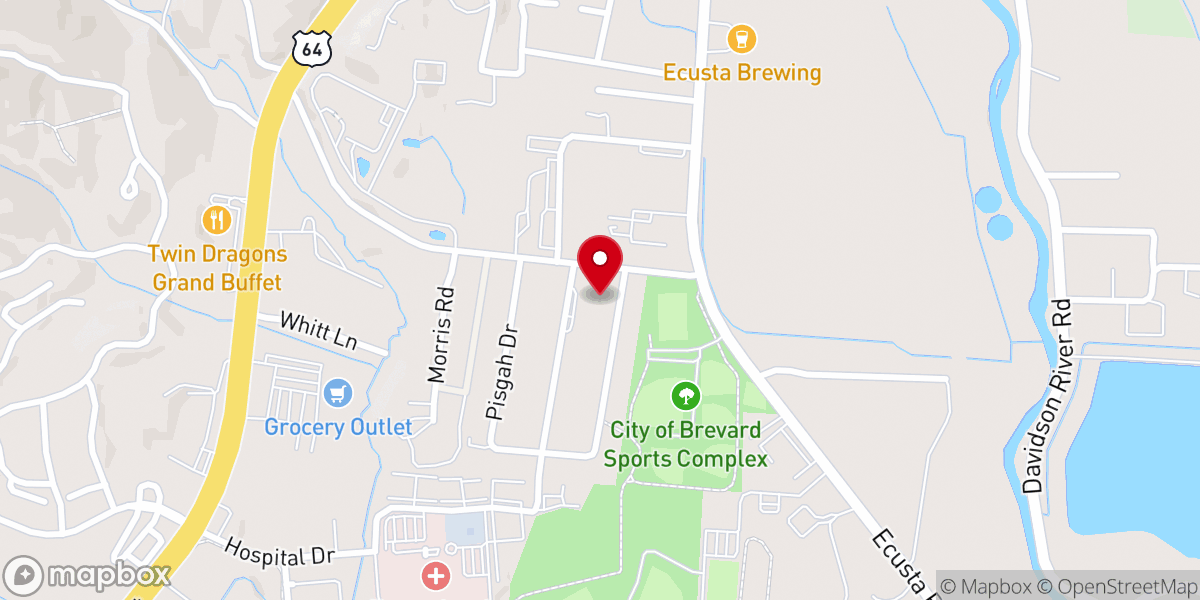 Map showing location of Temple Baptist Church