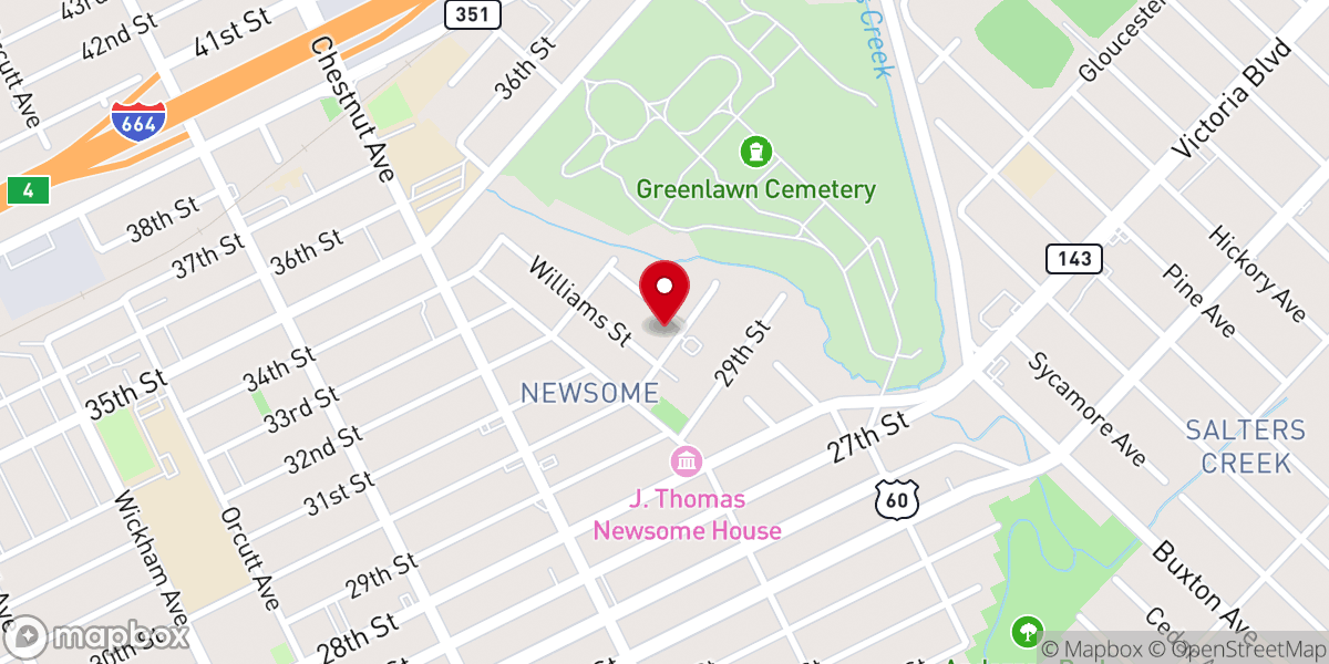 Map showing location of Providence Baptist Church