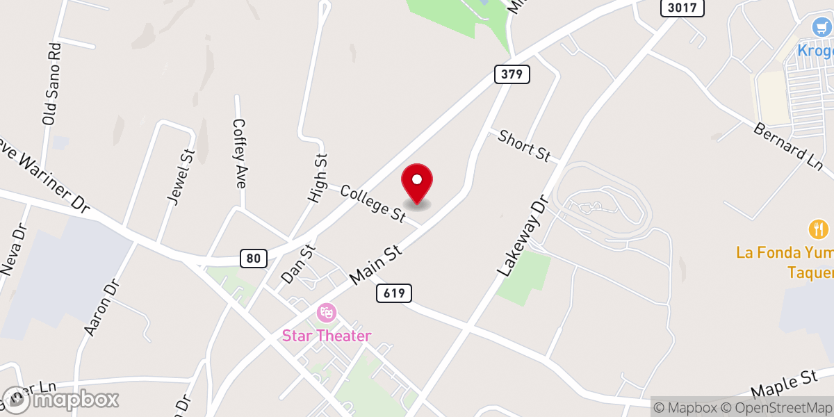 Map showing location of Russell Springs Christian Church