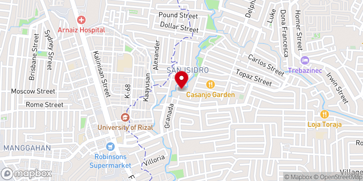 Map showing location of Verity Baptist Church