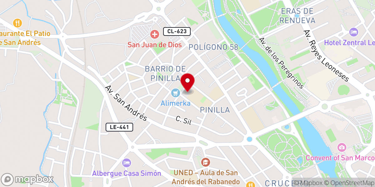 Map showing location of Iglesia de la Sagrada Familia