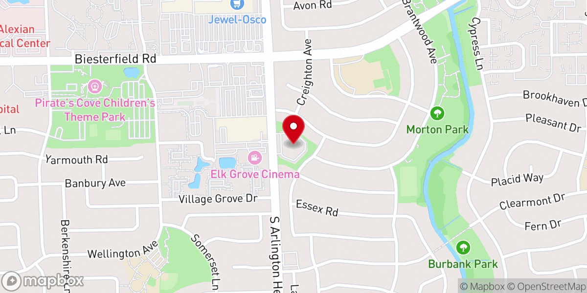 Map showing location of Christus Victor Lutheran Church