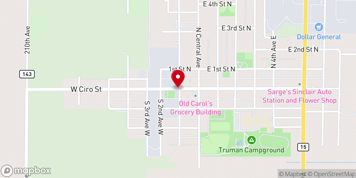 Map showing location of Truman