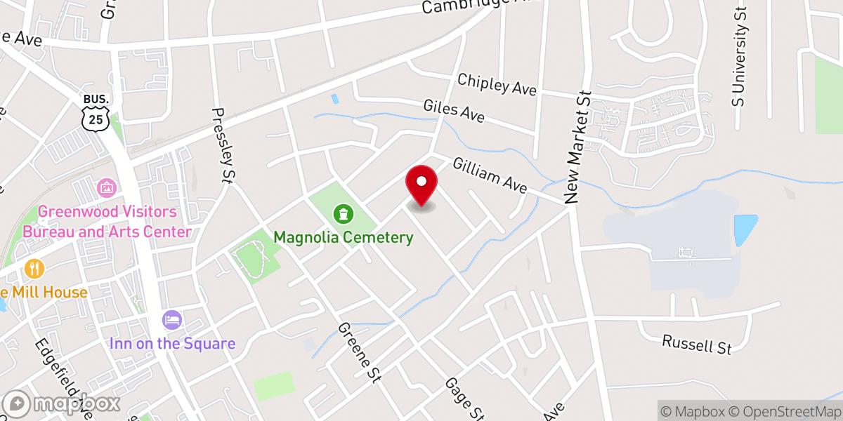 Map showing location of Morris Chapel Baptist Church