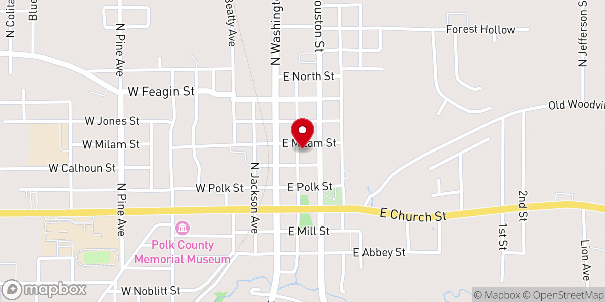 Map showing location of Life Vine Church