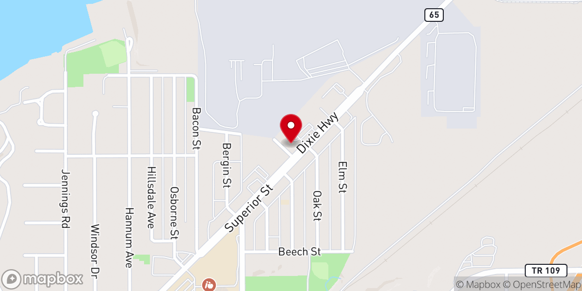Map showing location of Rossford United Methodist Church