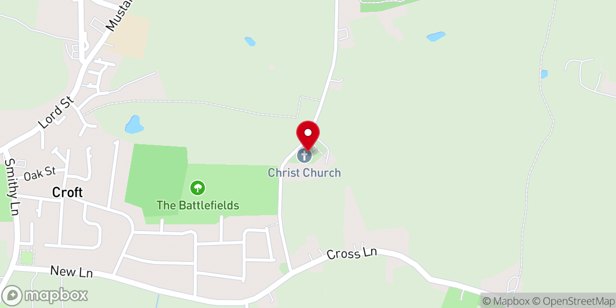 Map showing location of Christ Church, Croft
