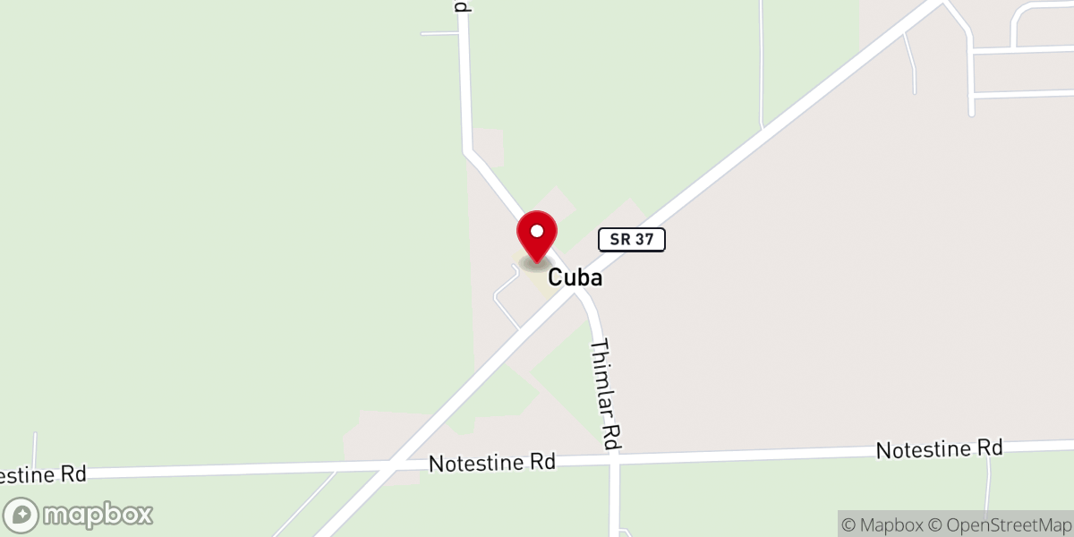 Map showing location of Cuba Mennonite Church