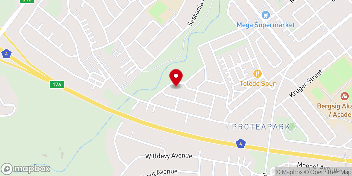 Map showing location of AGS Deo Gloria protea park