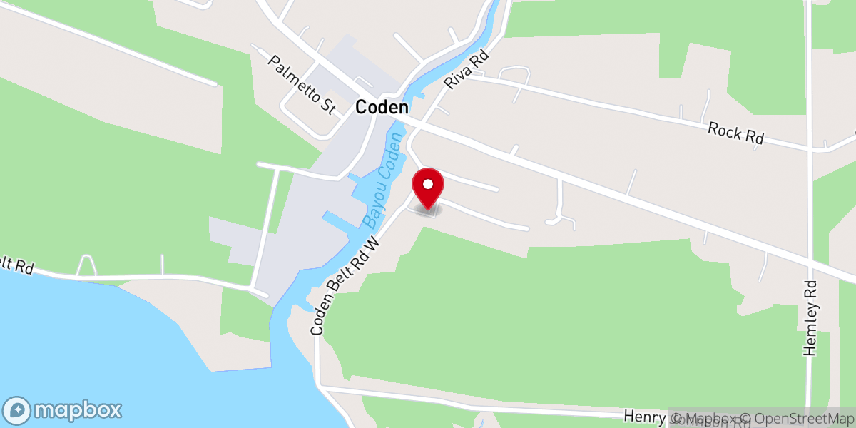 Map showing location of Coden United Methodist Church