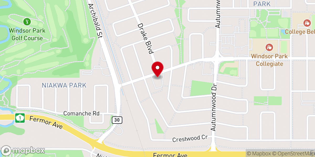 Map showing location of Parish of St. Bernadette