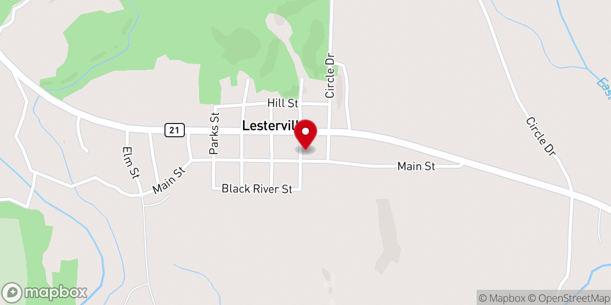 Map showing location of Fellowship Baptist Church