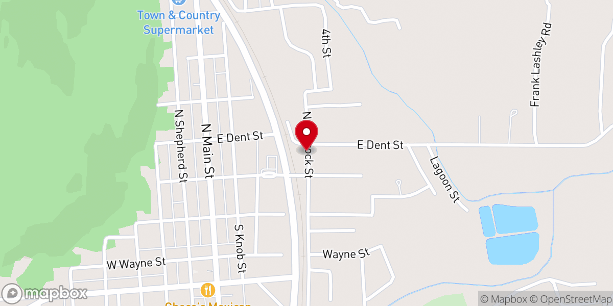 Map showing location of Arcadia Valley Church-Christ