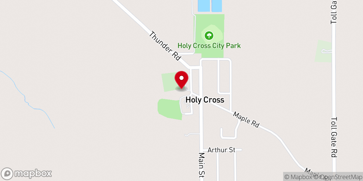 Map showing location of Holy Cross Catholic Church