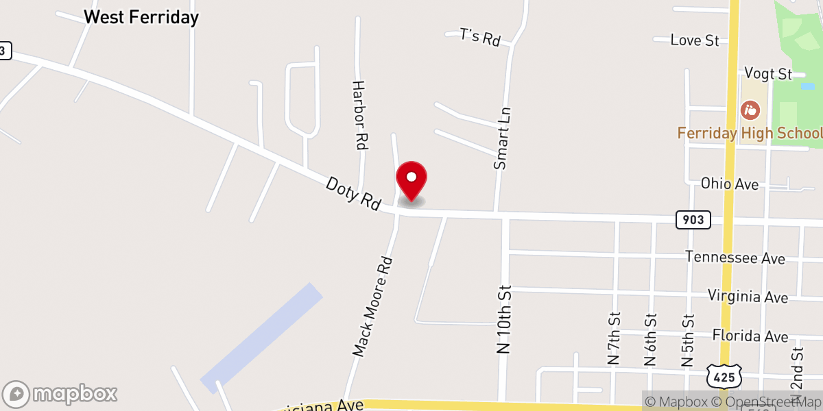 Map showing location of Concordia Parish Sewage District