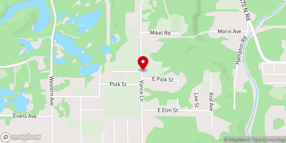 Map showing location of Westside Church