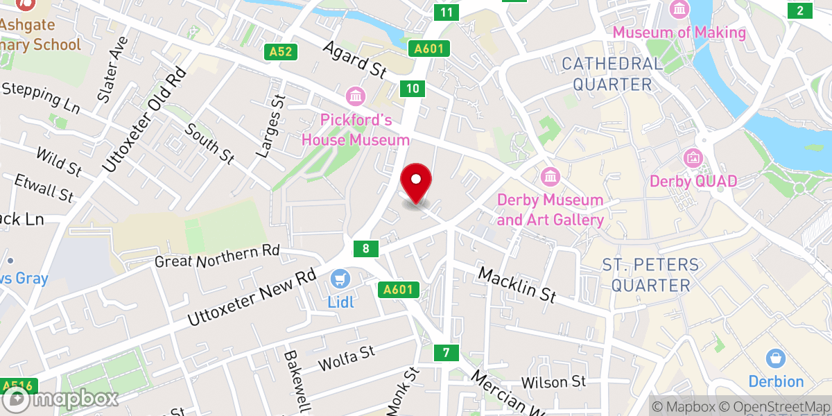 Map showing location of RCCG Living Seed Church Derby - The Landmark