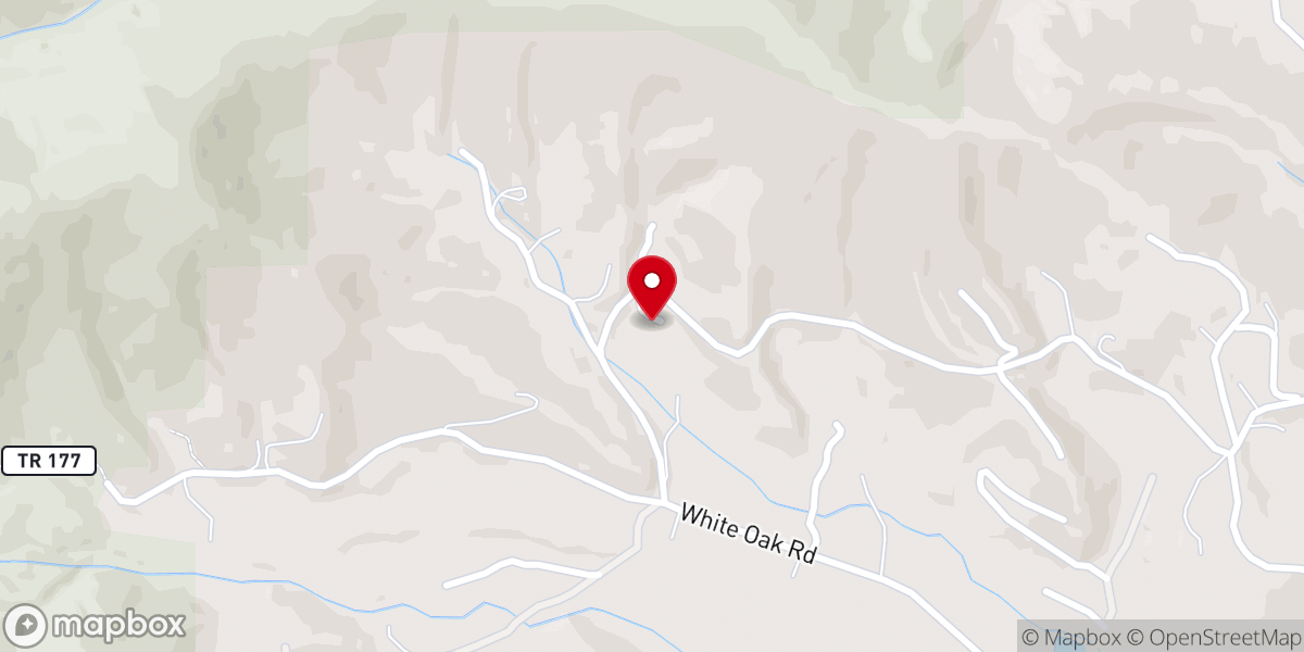 Map showing location of Upper White Oak Church