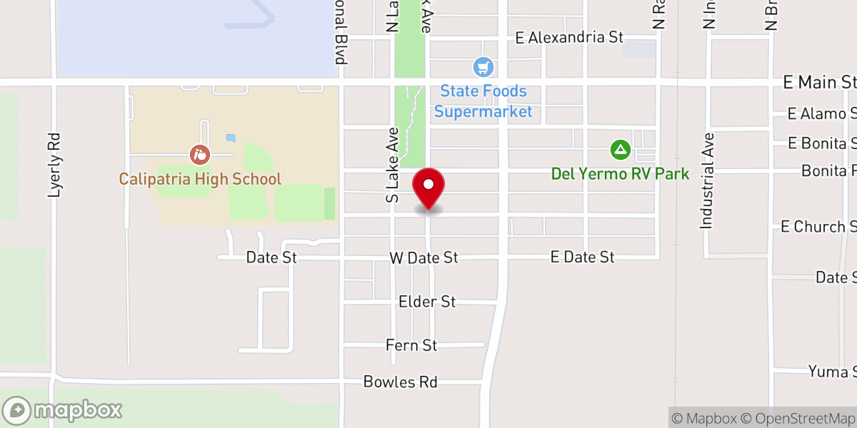 Map showing location of W Church St