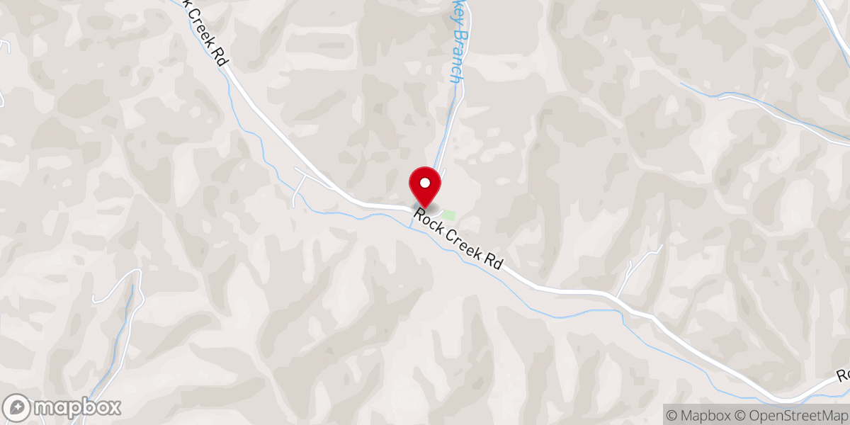 Map showing location of Rock Creek Methodist Church