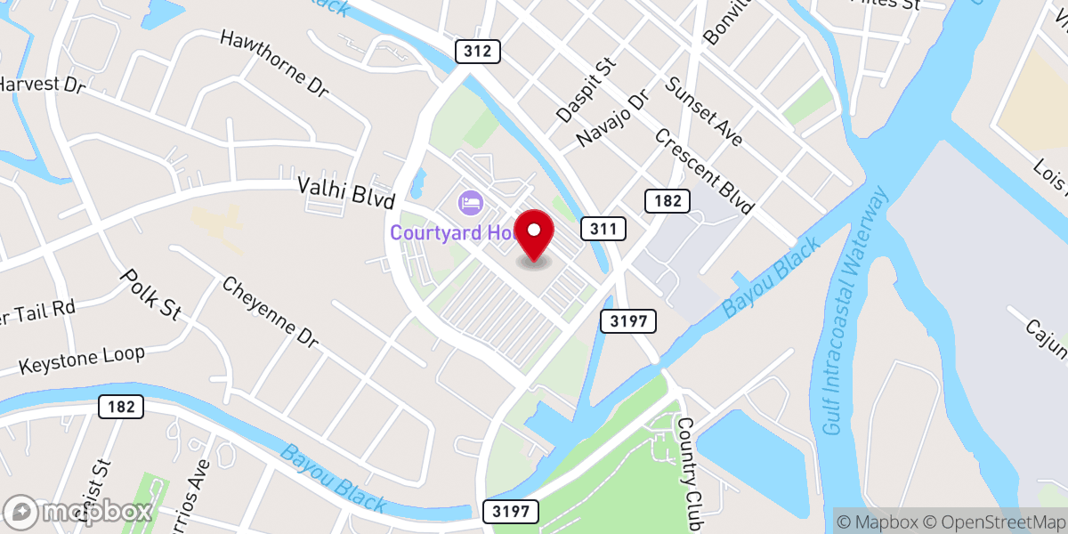 Map showing location of Barry P. Bonvillain Civic Center