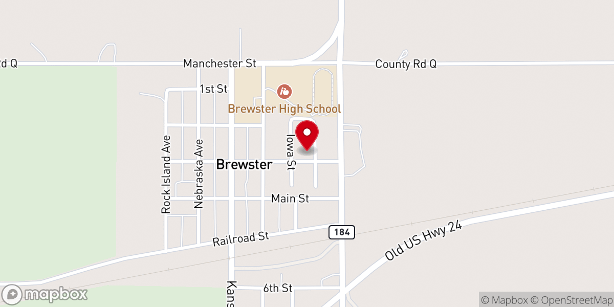 Map showing location of Brewster Community Church