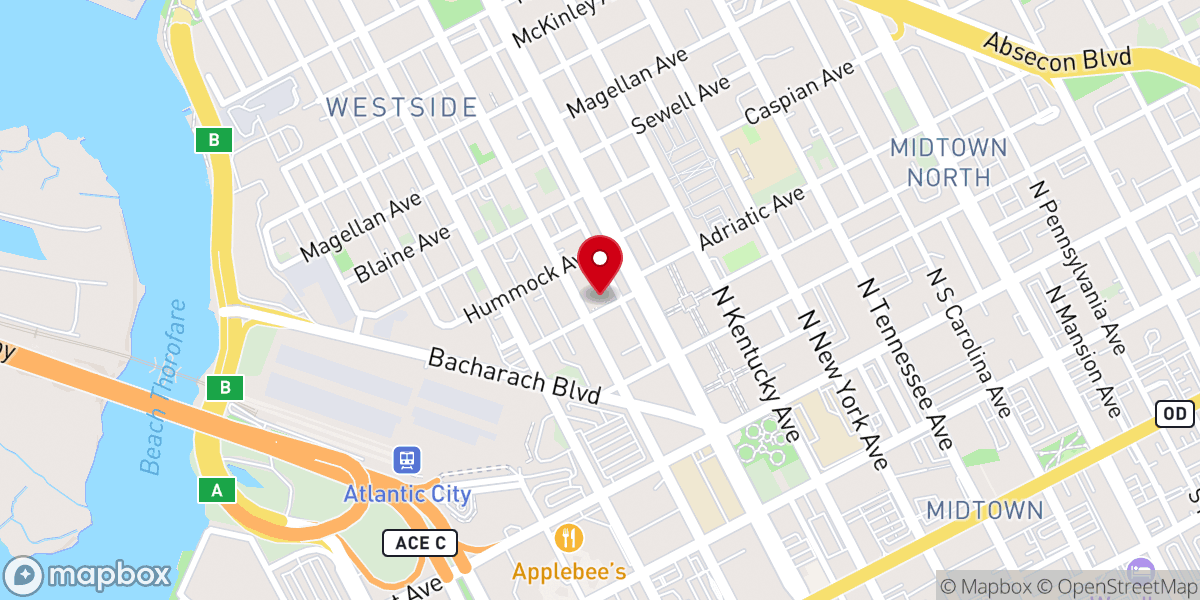 Map showing location of New Victory First Presbyterian Deliverance Church (formerly Allen Chapel)