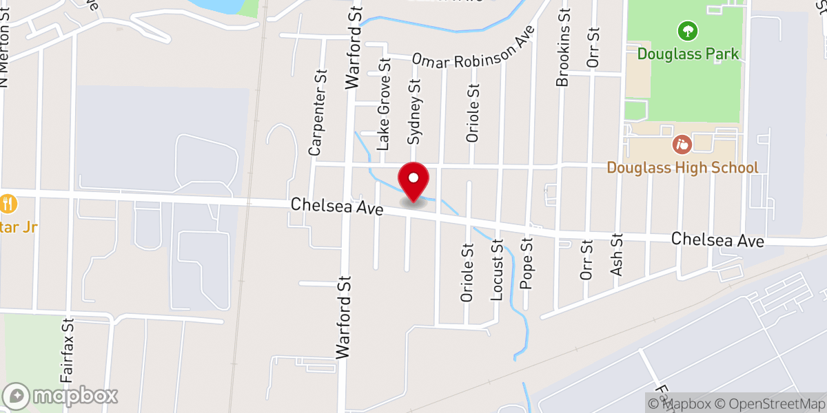 Map showing location of Upper Room Church