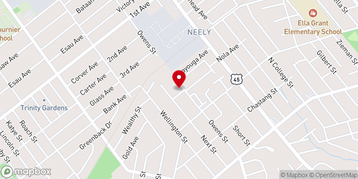 Map showing location of Mount Moriah Missionary Baptist Church