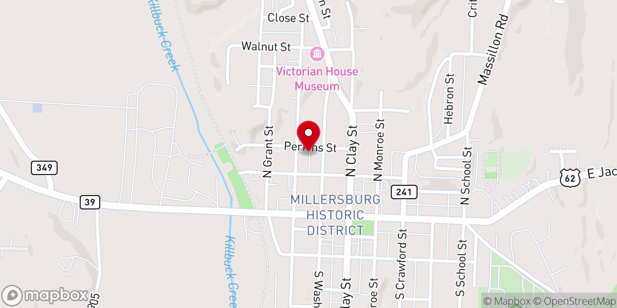 Map showing location of Millersburg United Methodist Church