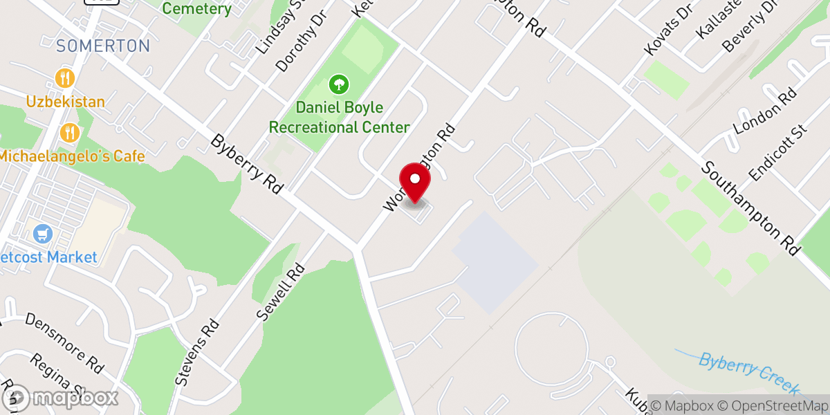 Map showing location of Bible Fellowship Church