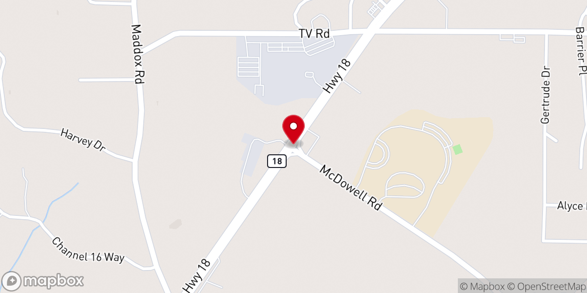 Map showing location of Cathedral of Faith Ms